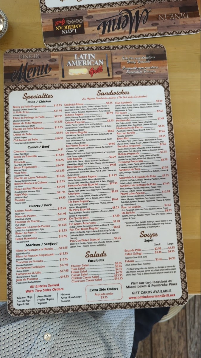 Latin American Grill Menu - Image 2
